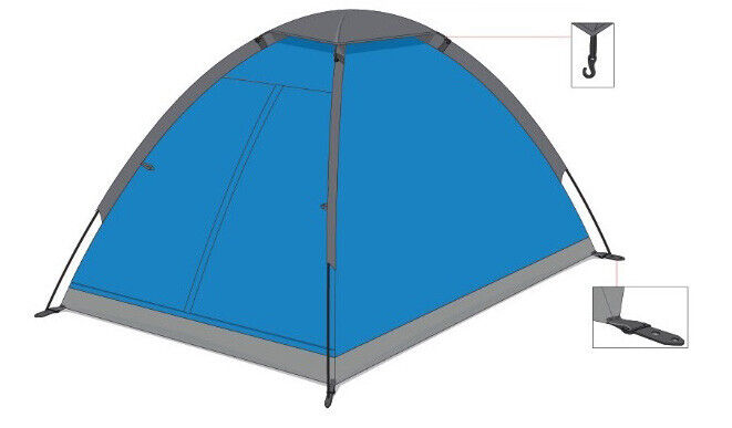 2 Person Pop Up Cabin Tent Waterproof Camping Hiking Festival Lightweight 57x77"