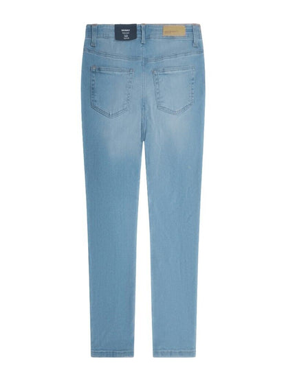 C&A - GIRL HIGH RISE SKINNY MID BLUE DENIM - NARROW LEG RIPPED WASHED - AGE 8-16