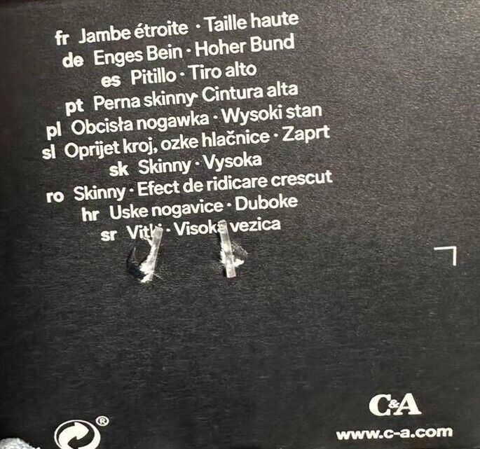 C&A - GIRL HIGH RISE SKINNY MID BLUE DENIM - NARROW LEG RIPPED WASHED - AGE 8-16